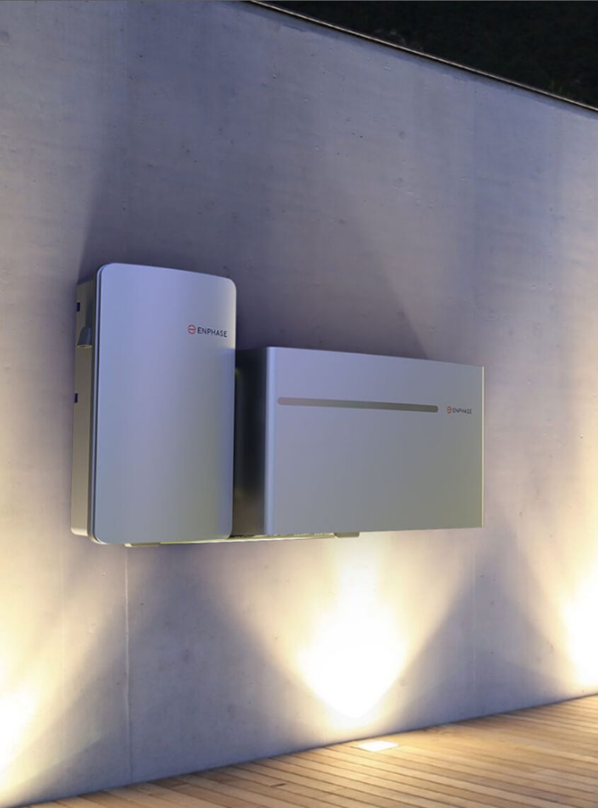 Battery backup units installed on a wall by Eastern Electric Solutions