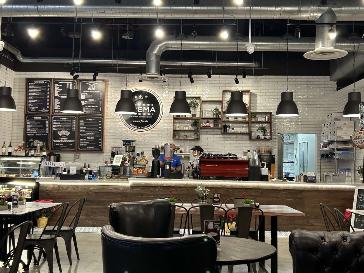 Cafe interior lighting designed and installed by Eastern Electric Solutions