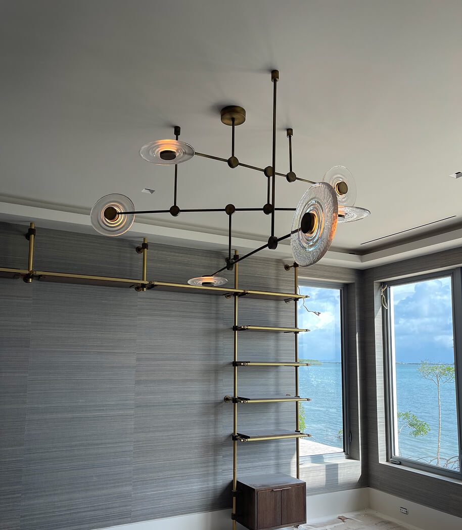Designer ceiling light fixture installed by Eastern Electric Solutions