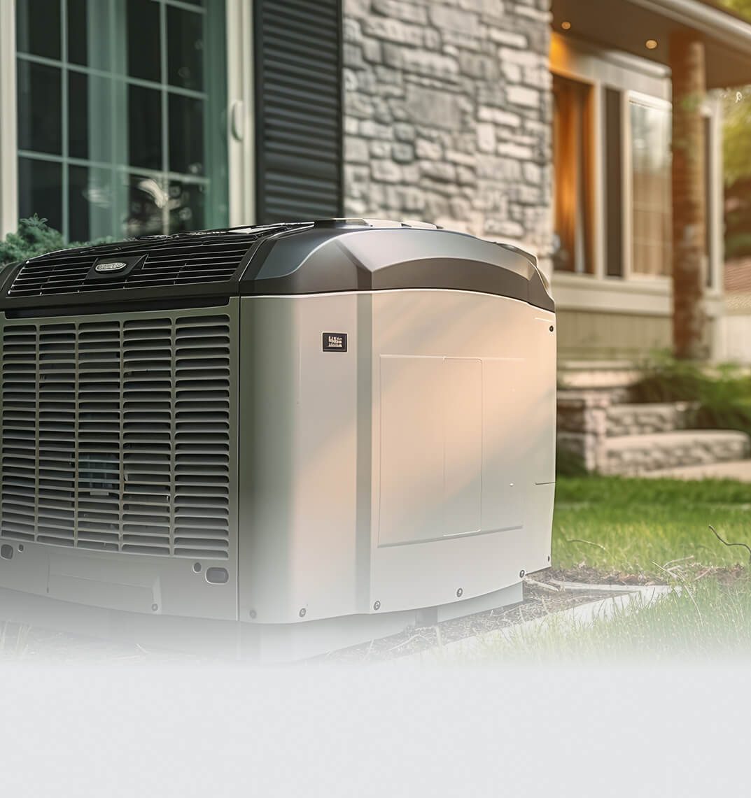 Whole home standby generator installed beside a house by Eastern Electric Solutions